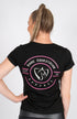BARE Emblem T-Shirt - Black and Hot Pink